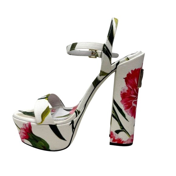 Dolce & Gabbana floral-print platform sandals Womens Size 37 7 With Box - Picture 3 of 15
